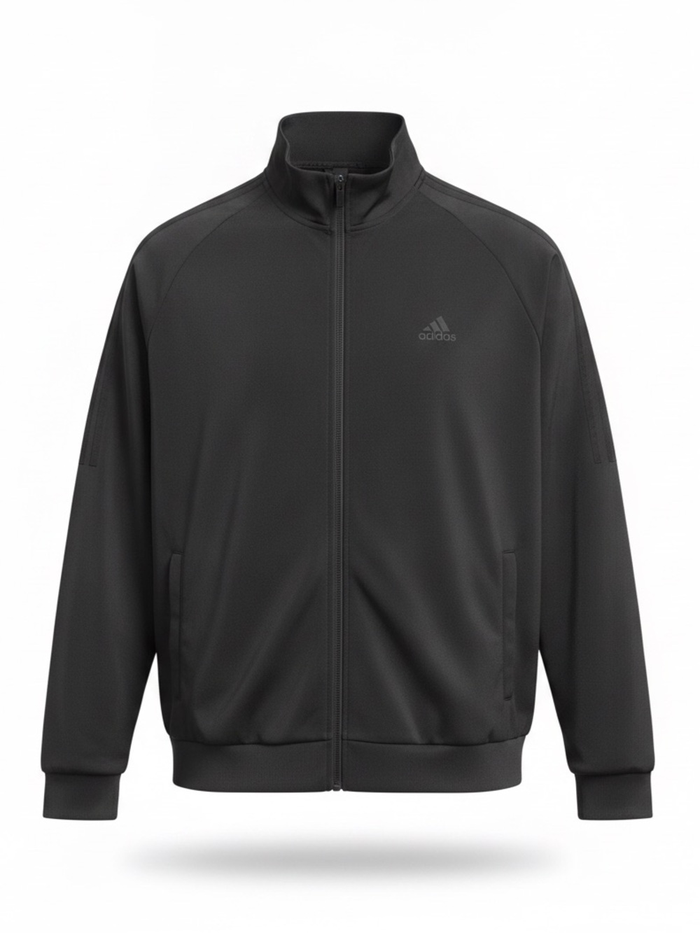 Adidas CD8744 Black 3 Stripe Full Zip Track Jacket Athletic Gameday